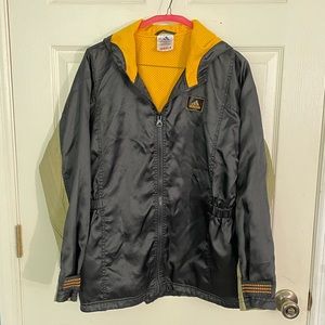 Vintage Adidas Full Zip Jacket Women’s XL Windbreaker Rain Coat Pockets Black